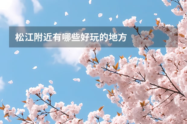 松江附近有哪些好玩的地方