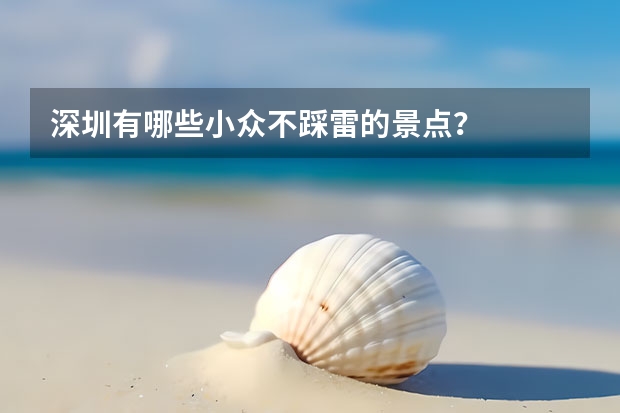 深圳有哪些小众不踩雷的景点？
