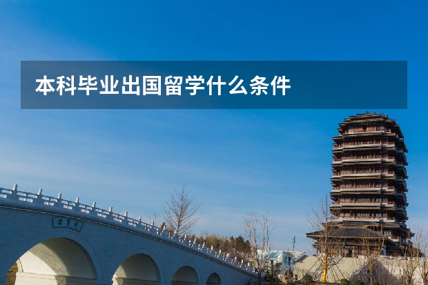 本科毕业出国留学什么条件