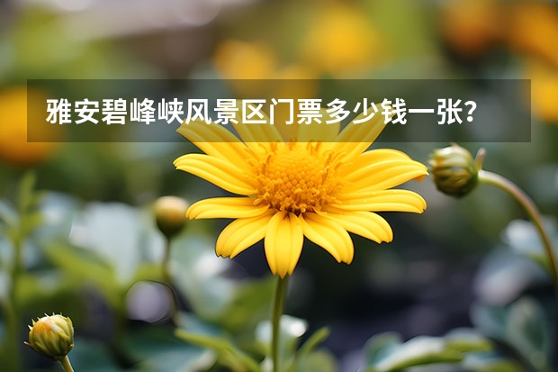 雅安碧峰峡风景区门票多少钱一张？