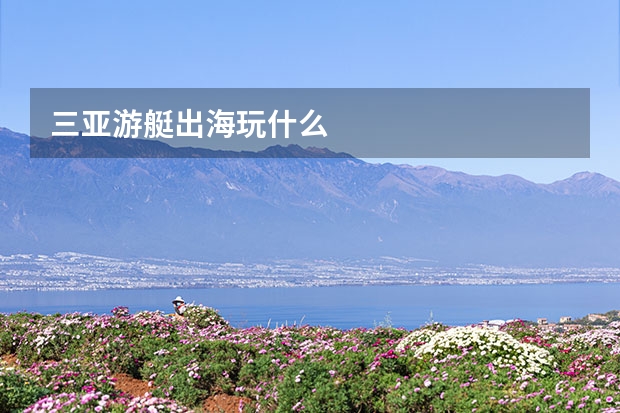 三亚游艇出海玩什么